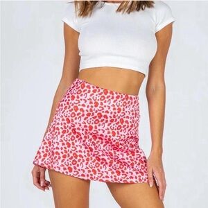 Princess Polly Red and White Mini Skater Skirt